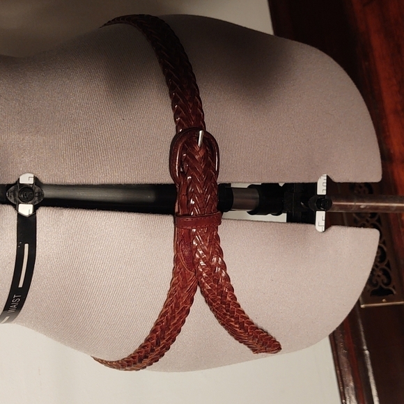 Oil Tan Cowhide Braided Belt Sz 38 - Picture 1 of 5